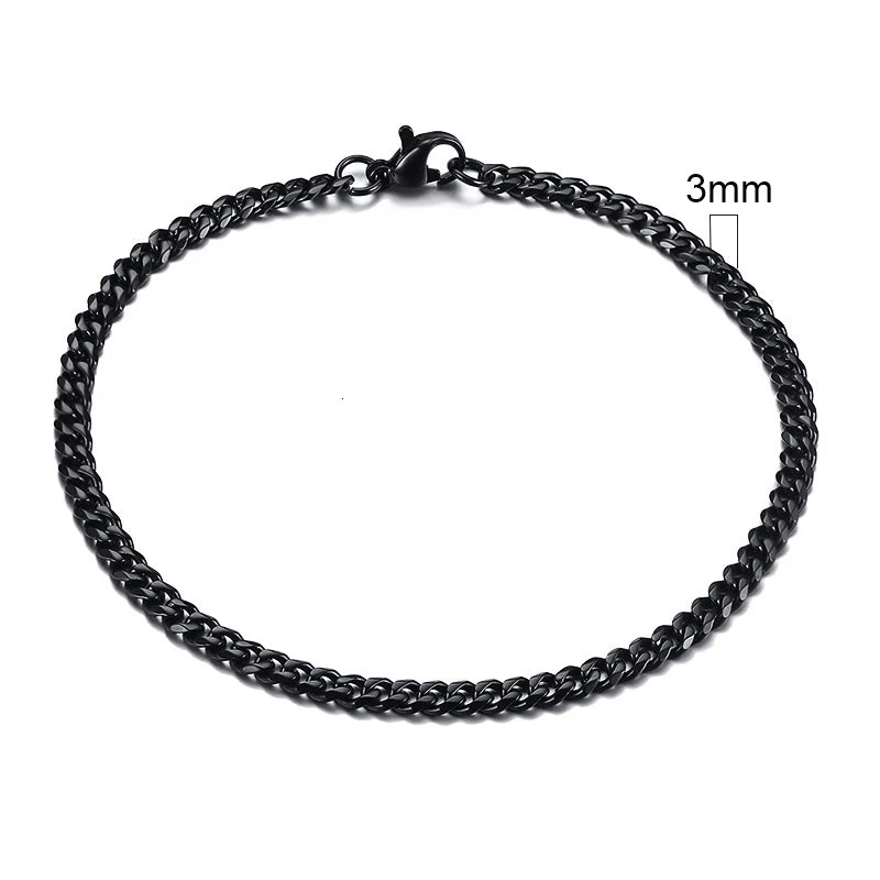 Classic/Punk Style Thick Stainless Steel Cuban Chain Bracelet for Men