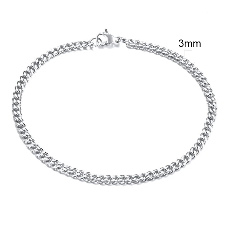 Classic/Punk Style Thick Stainless Steel Cuban Chain Bracelet for Men