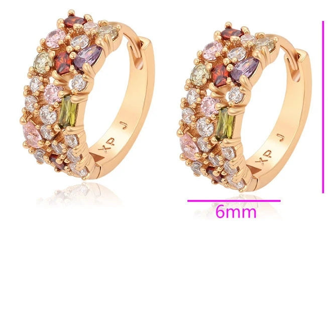 Gold Color Hoops Earrings