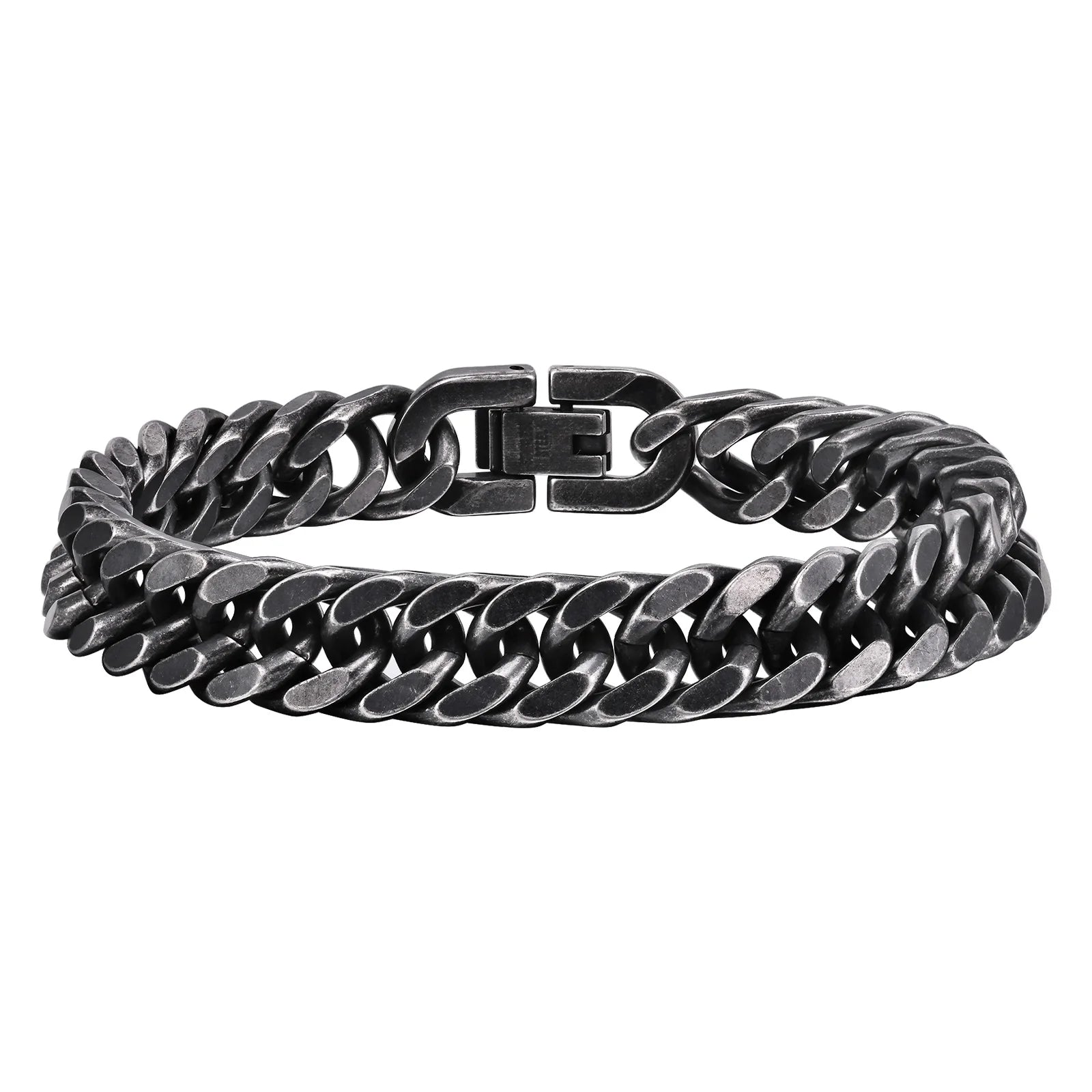 Men's Punk Style 8-15mm Stainless Steel Double Curb Chain/Miami Link Bracelet