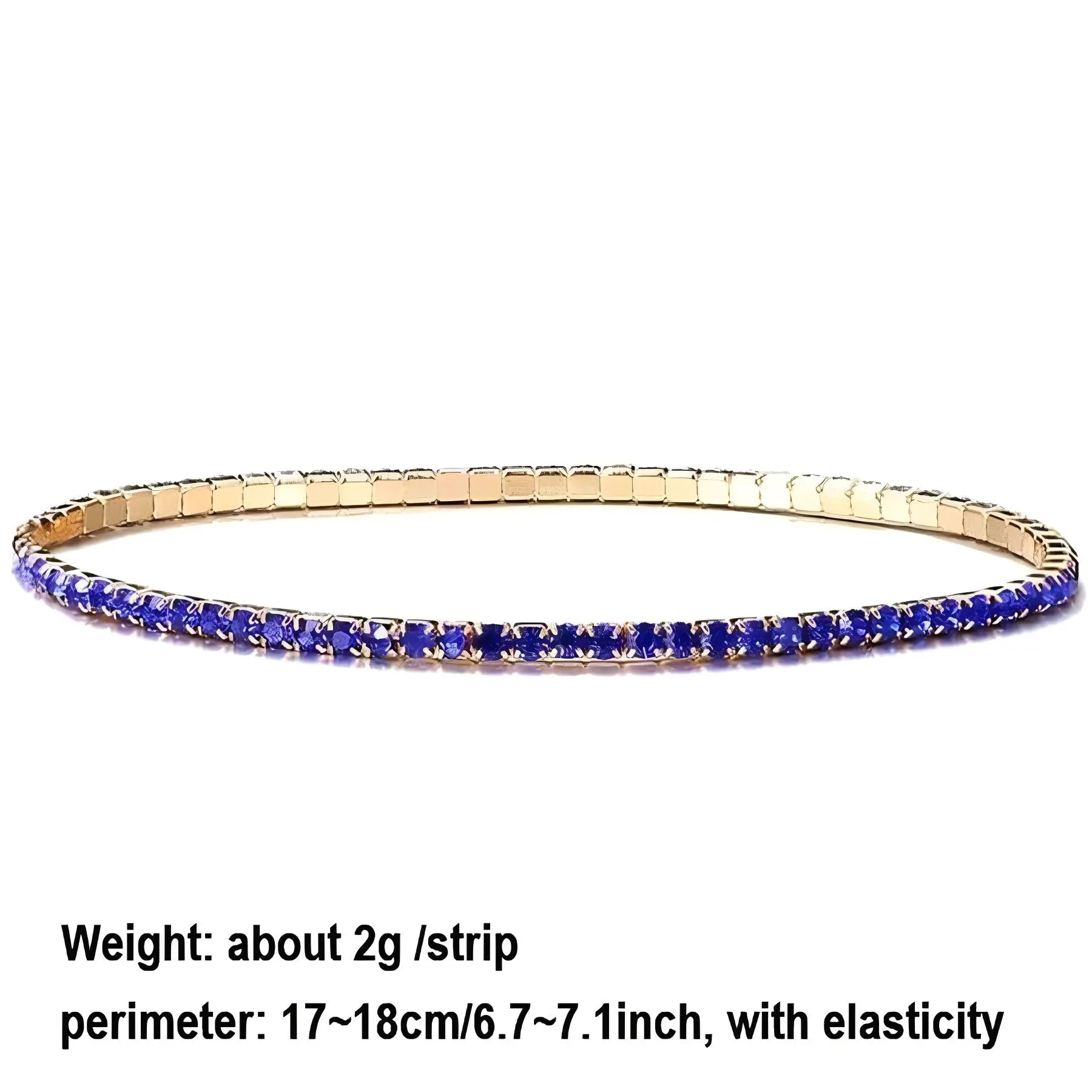 Set of 11 elastic bracelets decorated with shiny rhinestones (for layering)