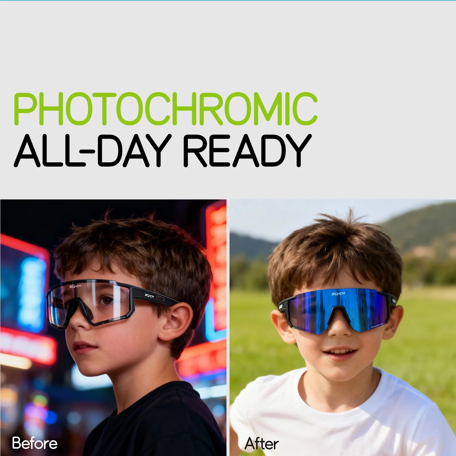 Photochromic Kids Cycling Glasses