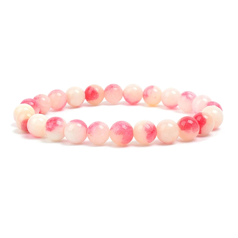 Natural stone bead bracelet  with elastic band