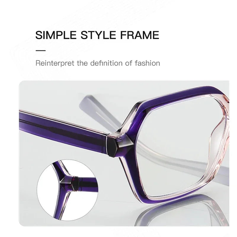 Trendy Polygonal Anti Blue Reading Glasses