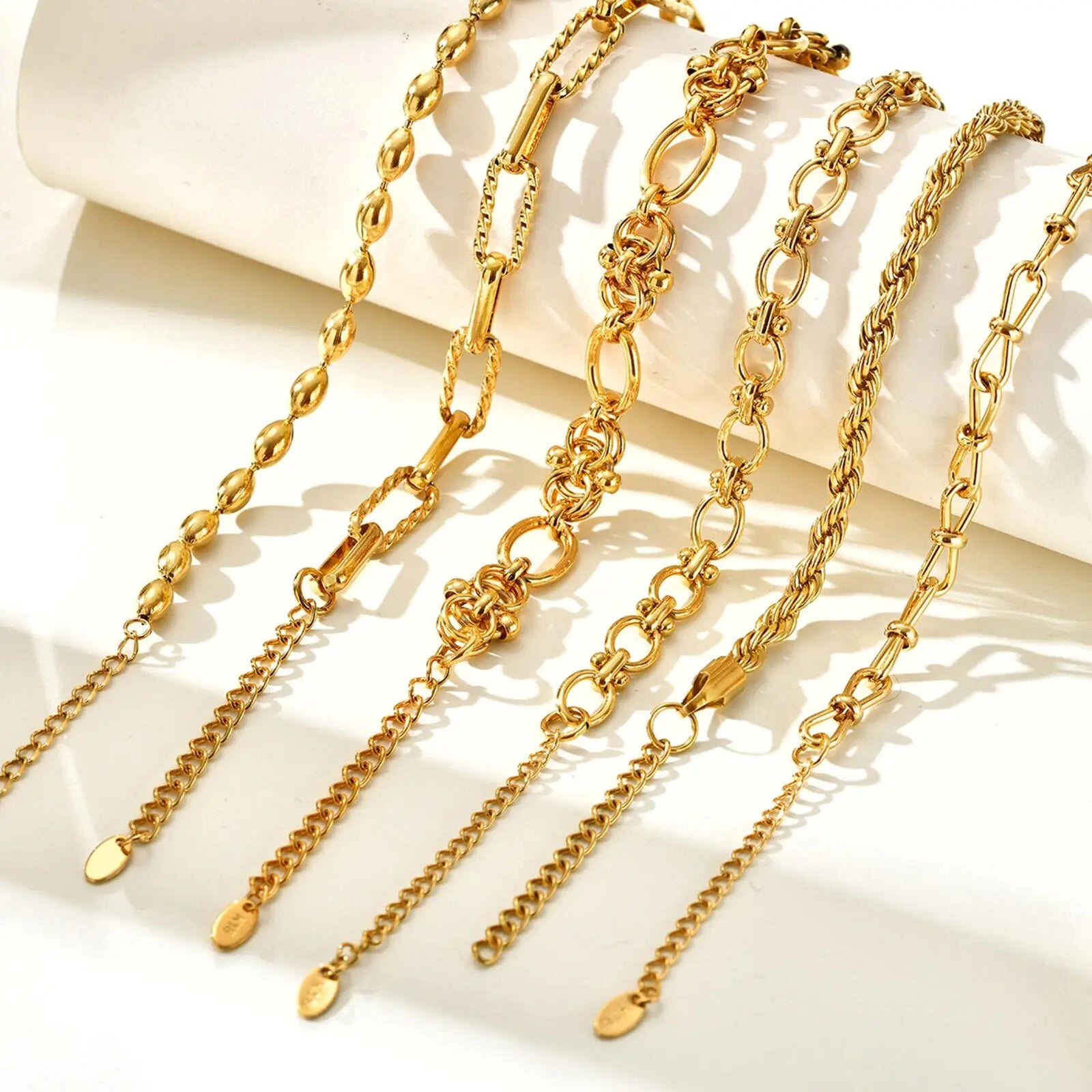Waterproof Gold Plated Stainless Steel Thick Chain Bracelet for Women