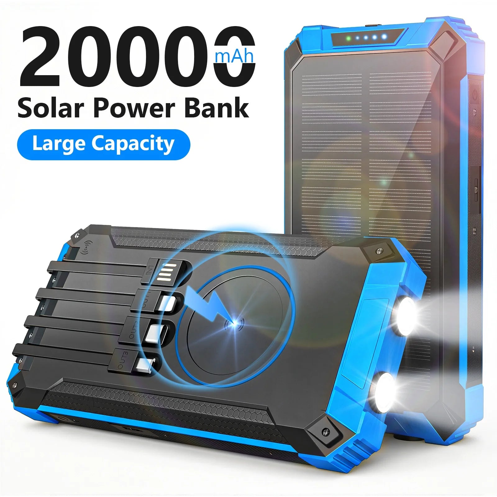 20000mAh Solar Power Bank with 18W Fast Charging