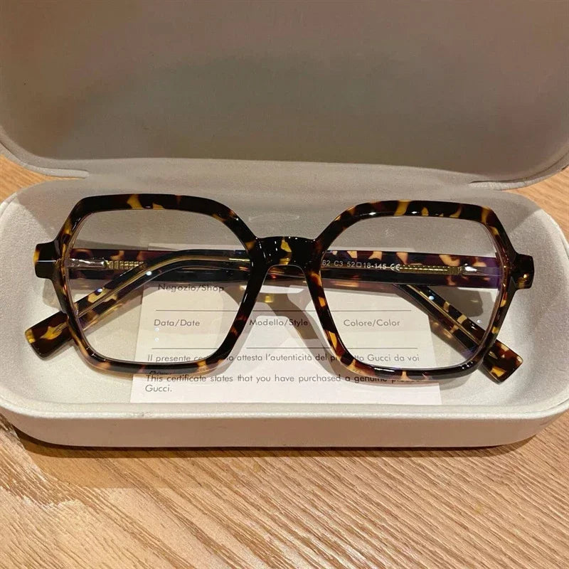 Trendy Polygonal Anti Blue Reading Glasses