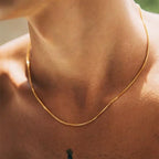 1.2mm Box Chain Necklace, Gold Color, Stainless Steel (Unisex)