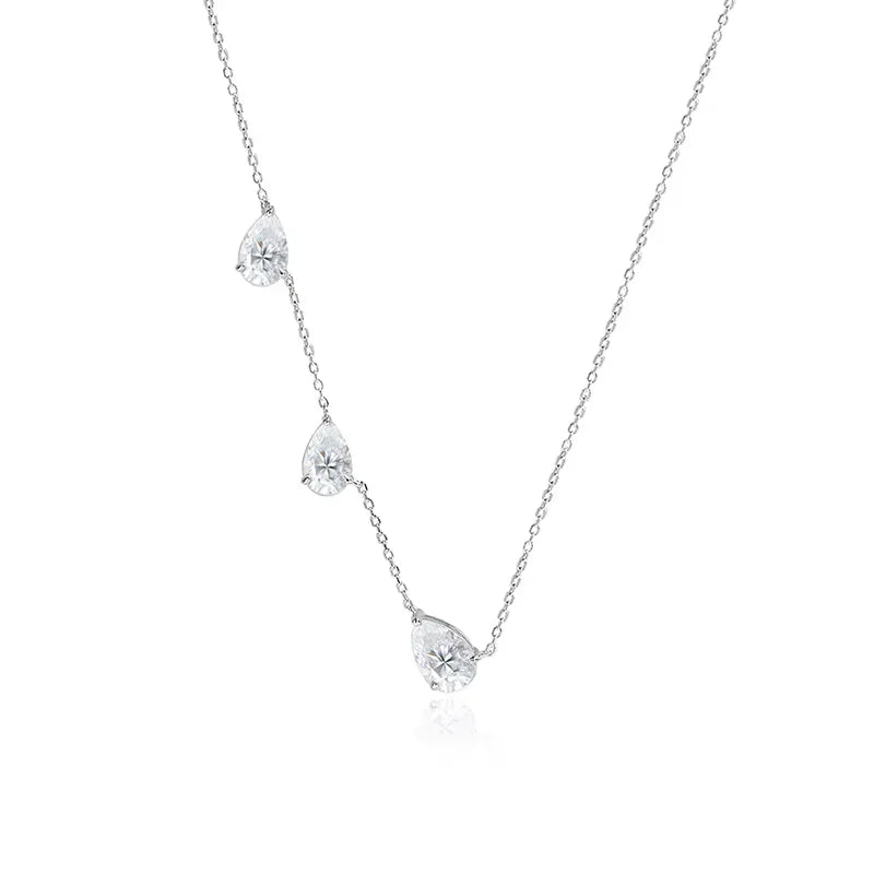 925 Sterling Silver Gradient Moissanite Pendant Necklace - Smyoue