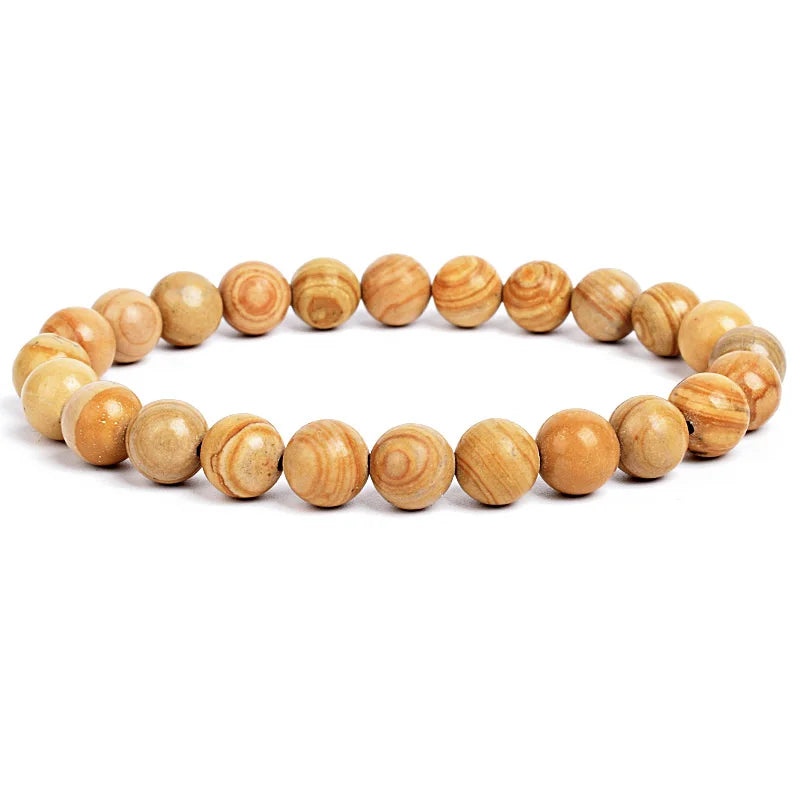 Natural stone bead bracelet  with elastic band