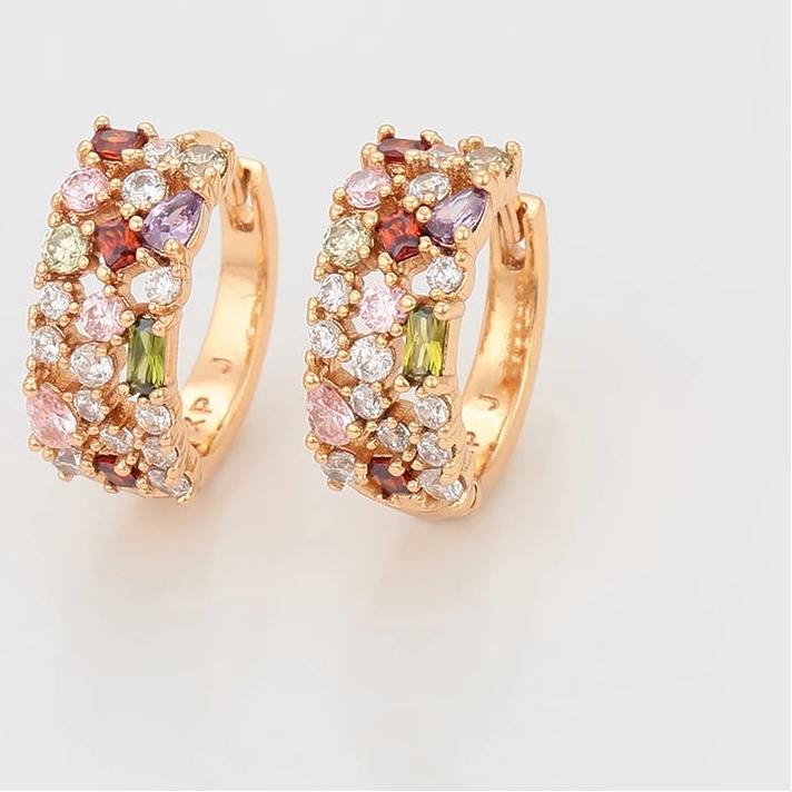 Gold Color Hoops Earrings