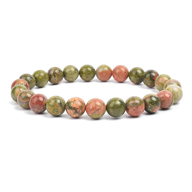 Natural stone bead bracelet  with elastic band