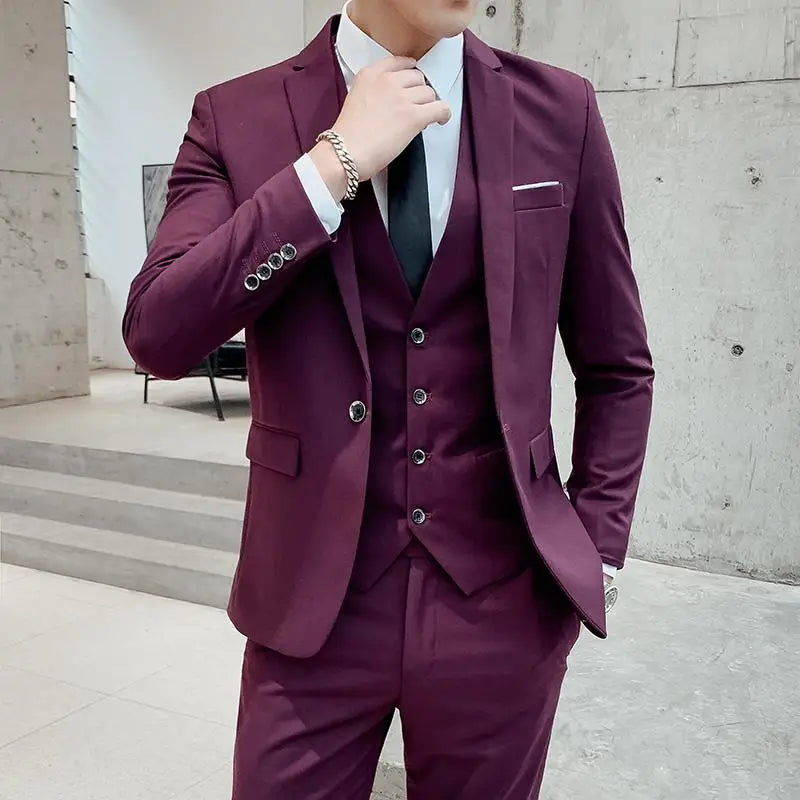 3-piece suit (blazer, vest, pants)
