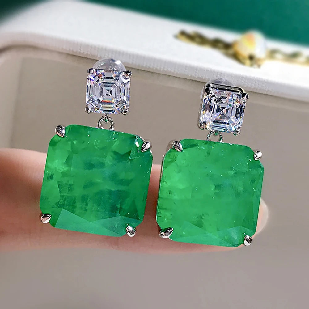 Emerald Gemstone Drop Earrings