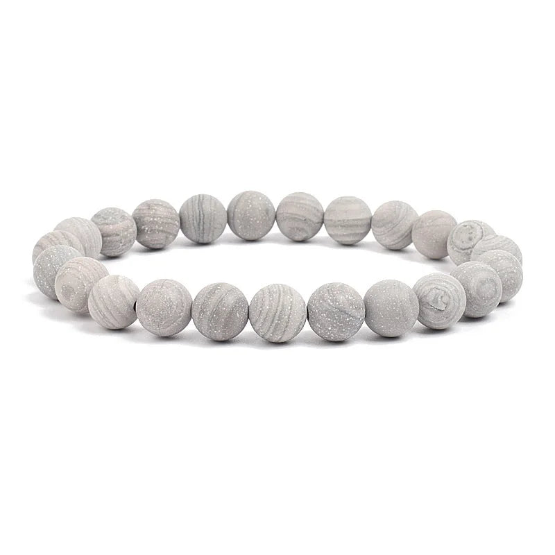 Natural stone bead bracelet  with elastic band