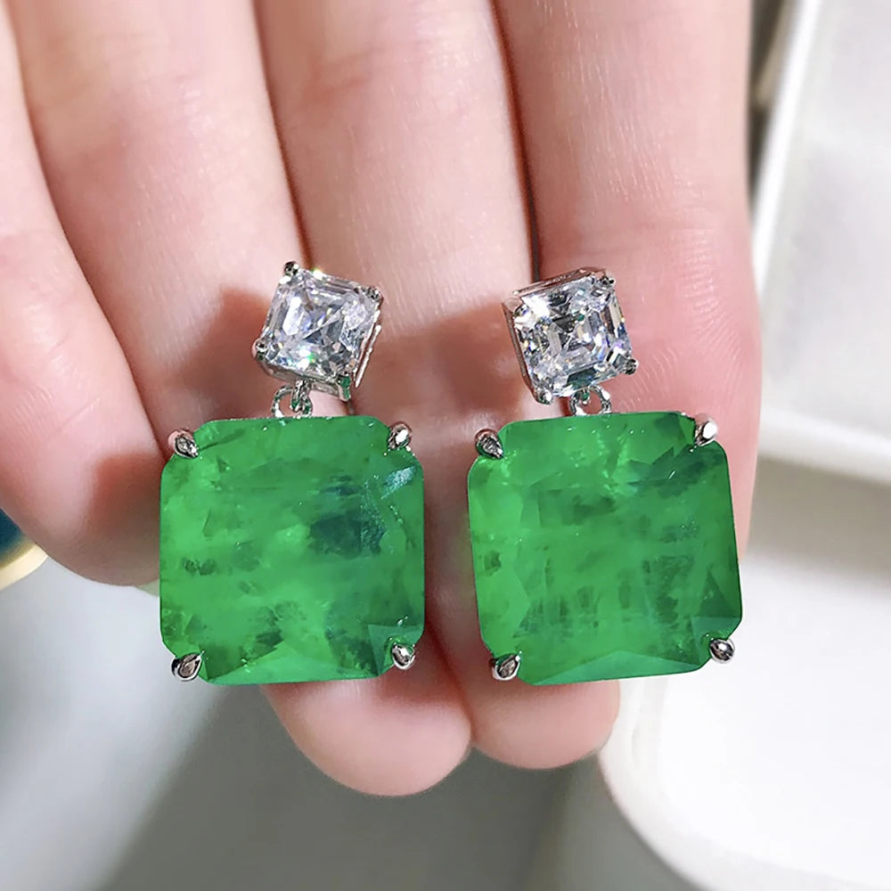 Emerald Gemstone Drop Earrings