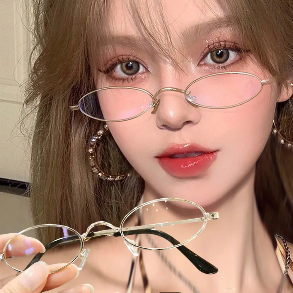 Small Oval Metal Glasses (Anti Blue)