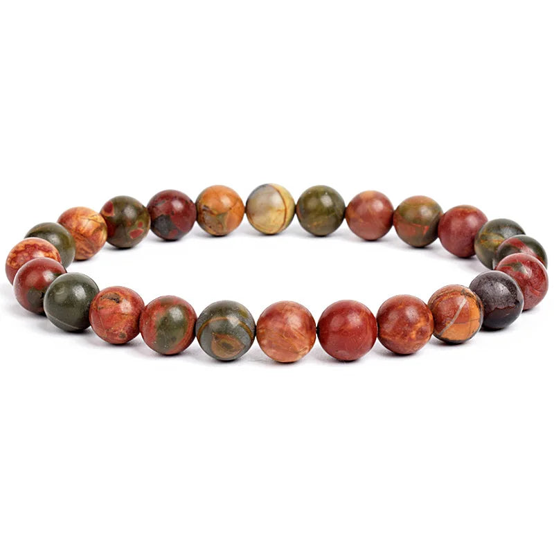 Natural stone bead bracelet  with elastic band