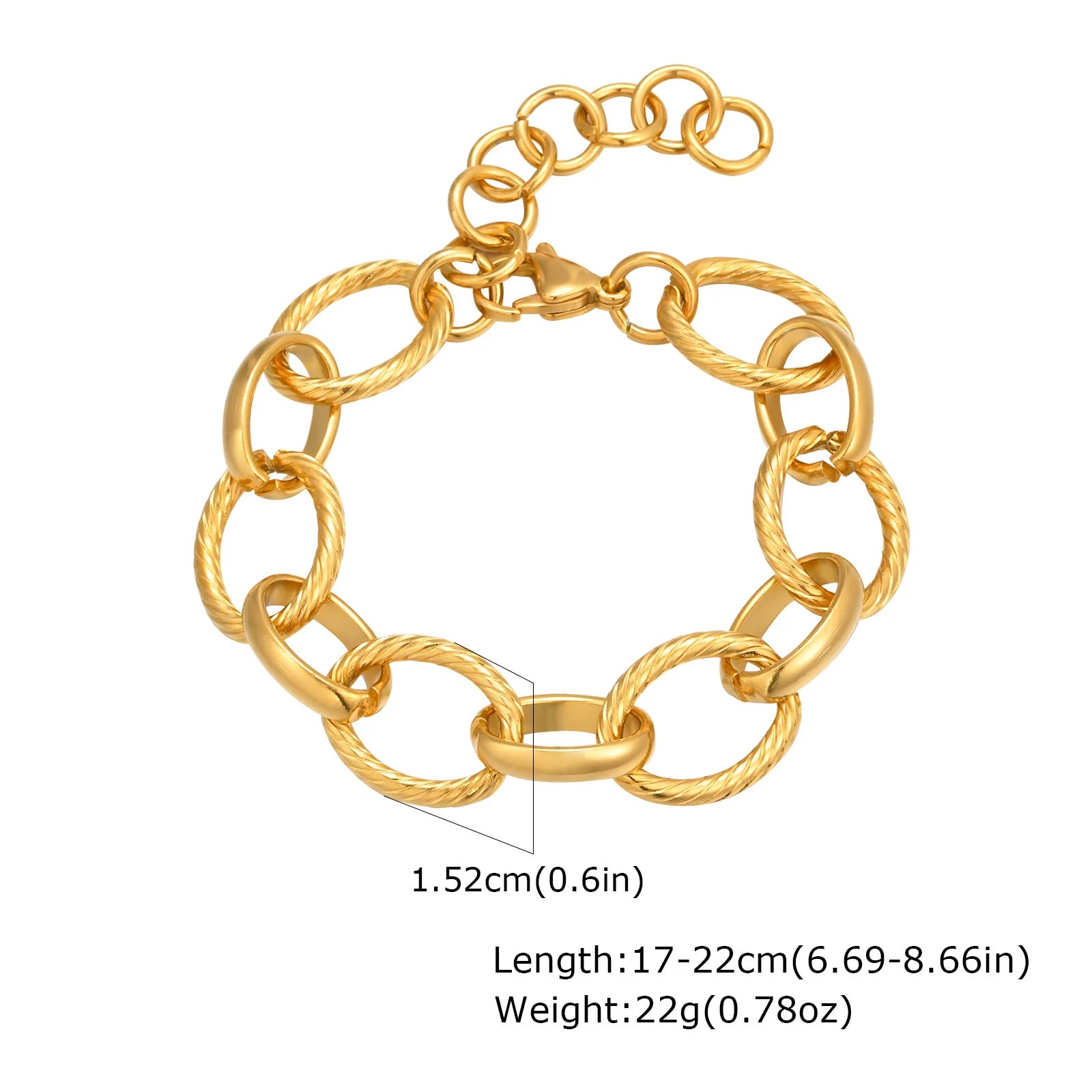 Waterproof Gold Plated Stainless Steel Thick Chain Bracelet for Women