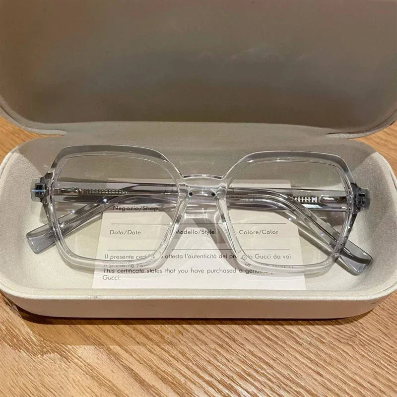 Trendy Polygonal Anti Blue Reading Glasses