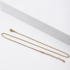 1.2mm Box Chain Necklace, Gold Color, Stainless Steel (Unisex)