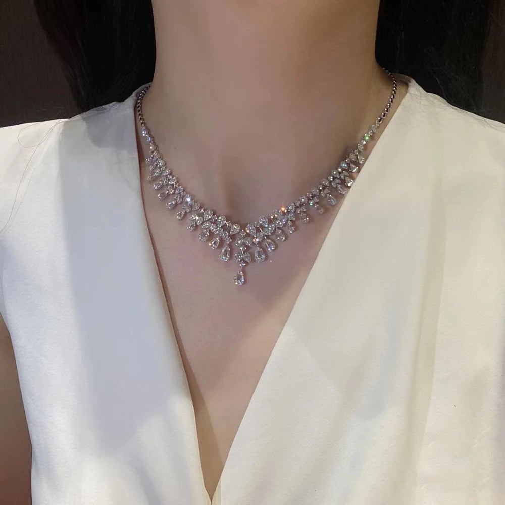 925 Sterling Silver teardrop sapphire pendant necklace (7x11 mm)