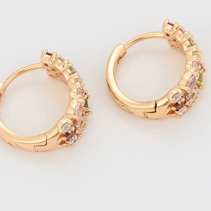 Gold Color Hoops Earrings