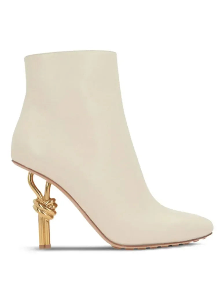 Autumn/Winter Square Head Side-Zipper Ankle Boots