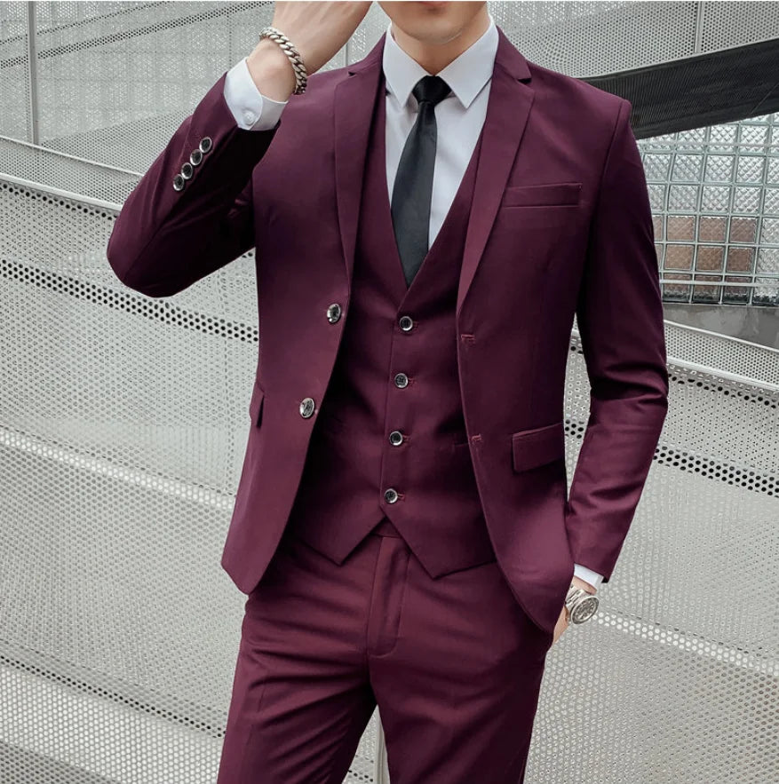 3-piece suit (blazer, vest, pants)
