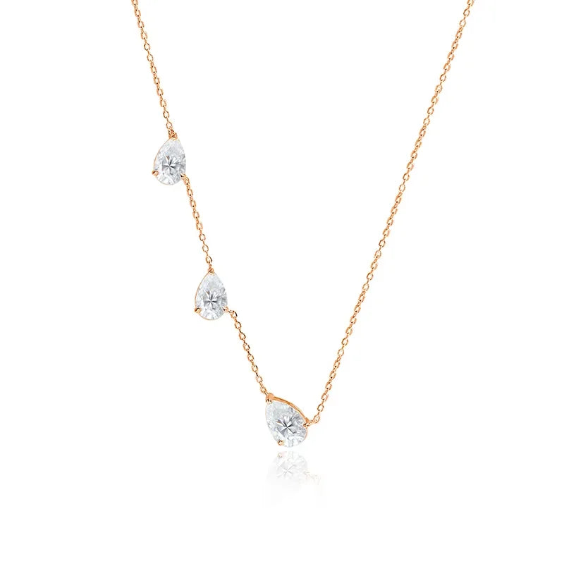 925 Sterling Silver Gradient Moissanite Pendant Necklace - Smyoue