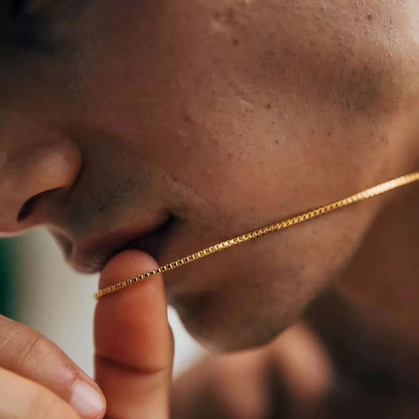 1.2mm Box Chain Necklace, Gold Color, Stainless Steel (Unisex)