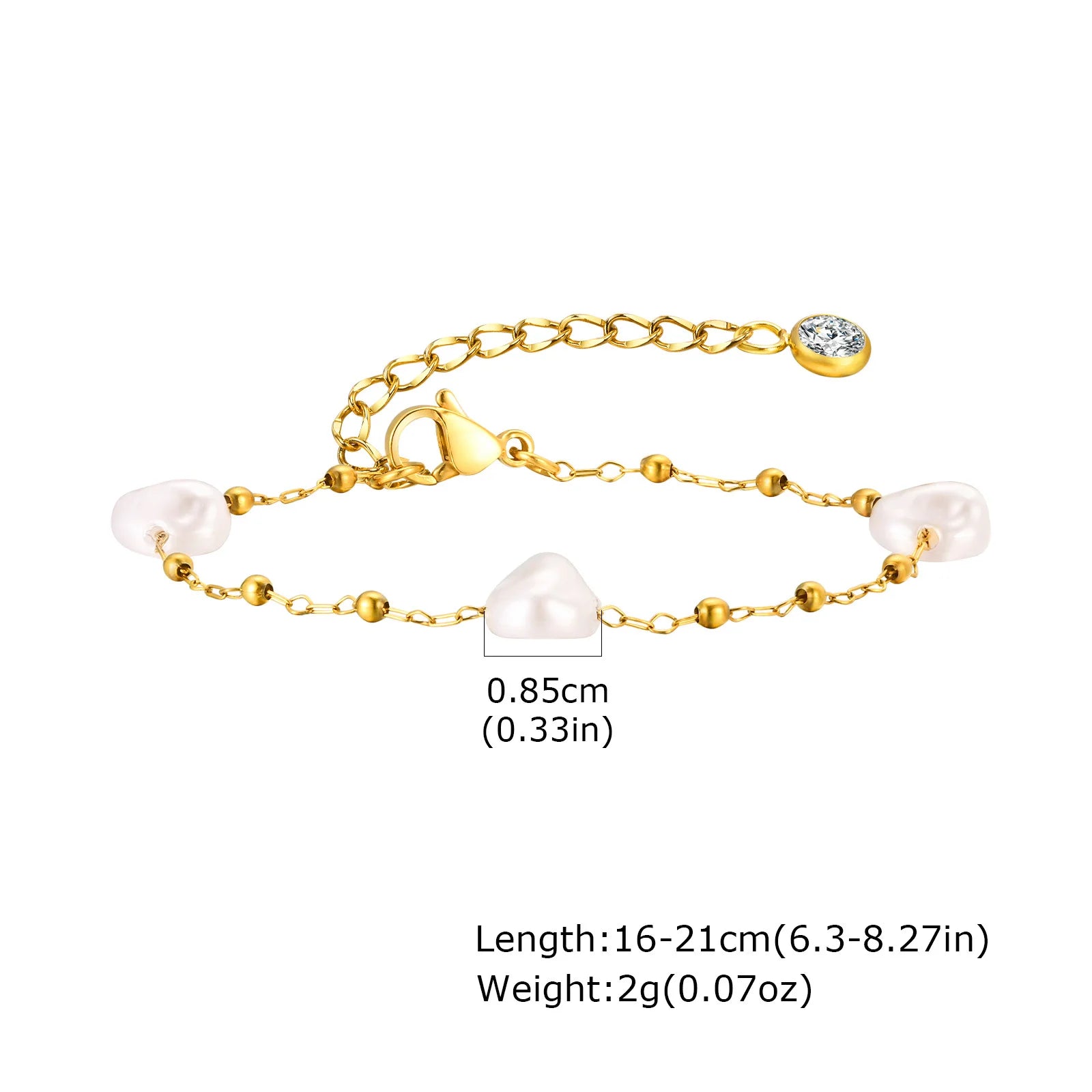 Waterproof Gold Plated Stainless Steel Chain Bracelet for Women (Stackable)