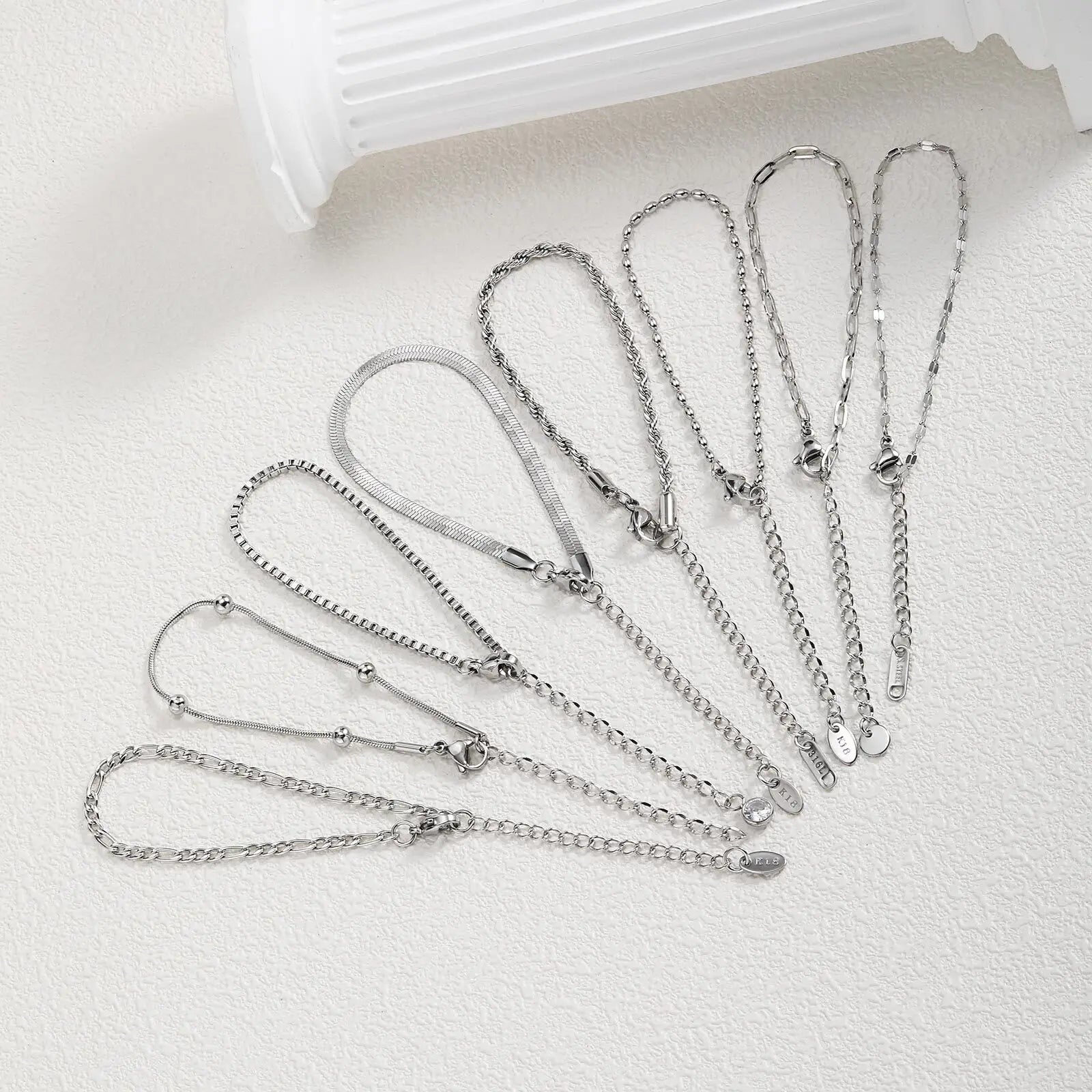 Silver stainless steel chain bracelet for women