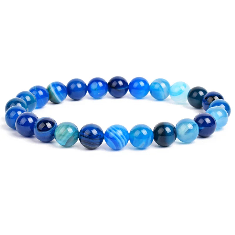 Natural stone bead bracelet  with elastic band