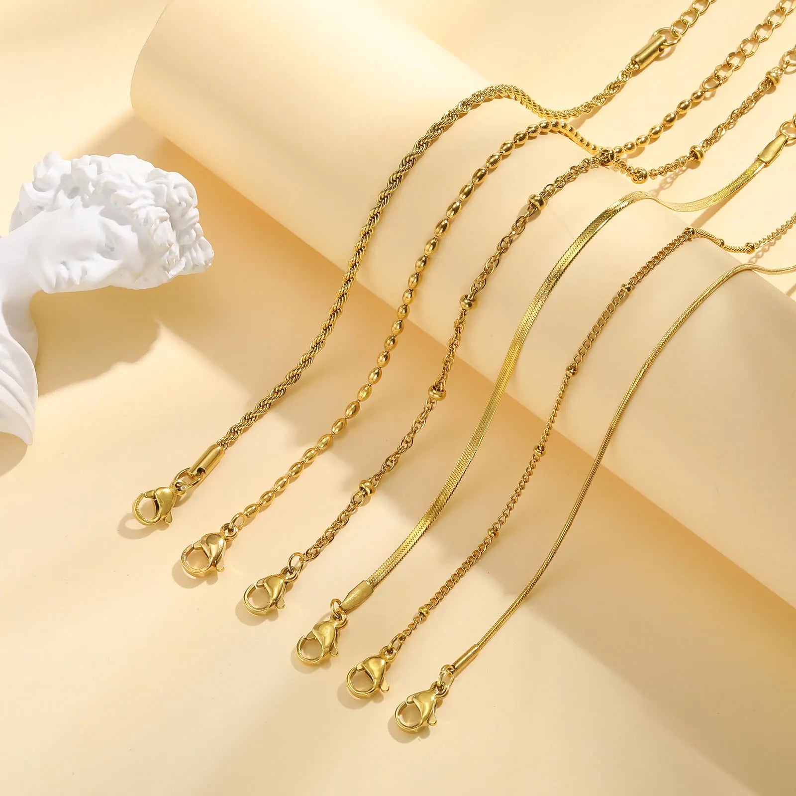 Women's 18K Gold Plated Stainless Steel Thin Link Chain Bracelet, Waterproof