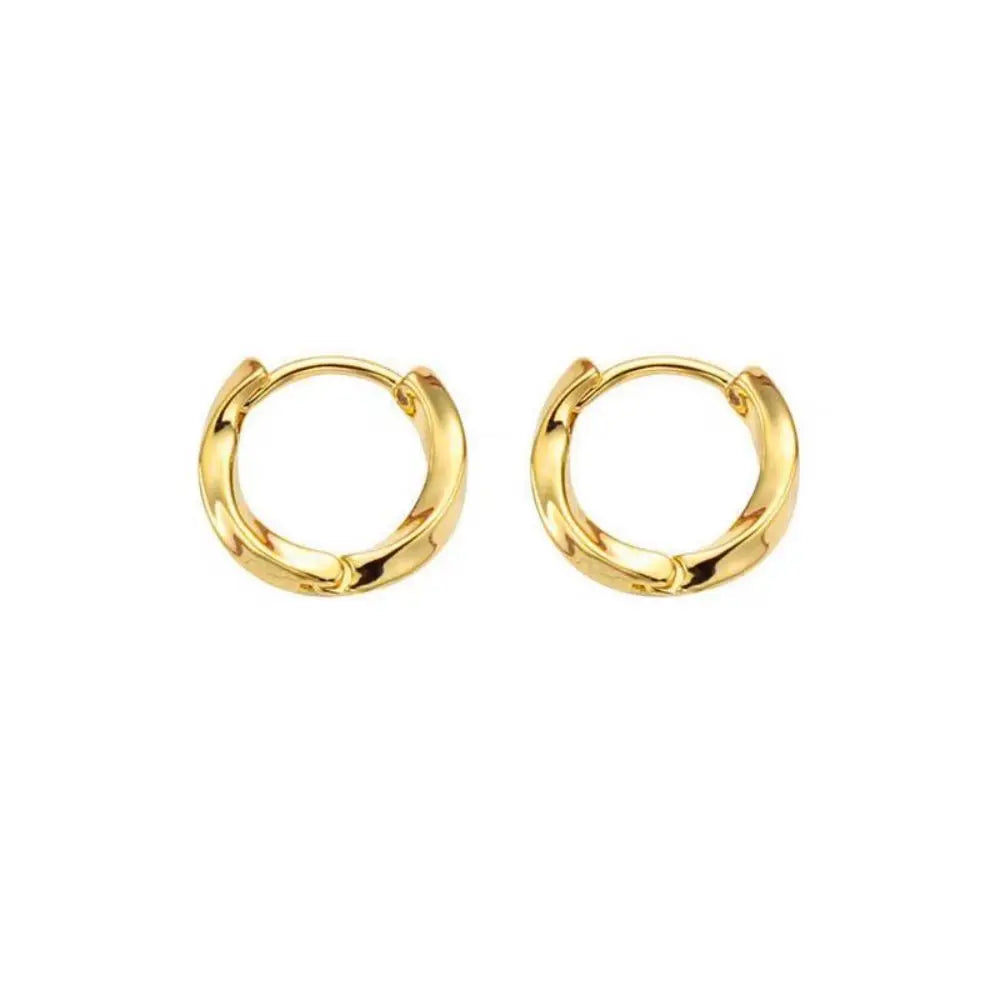 Minimalist/Classic Gold Plated Circle Hoop Earrings for Women
