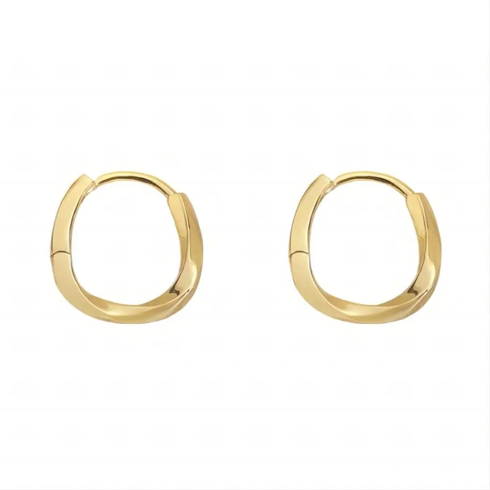 Minimalist/Classic Gold Plated Circle Hoop Earrings for Women