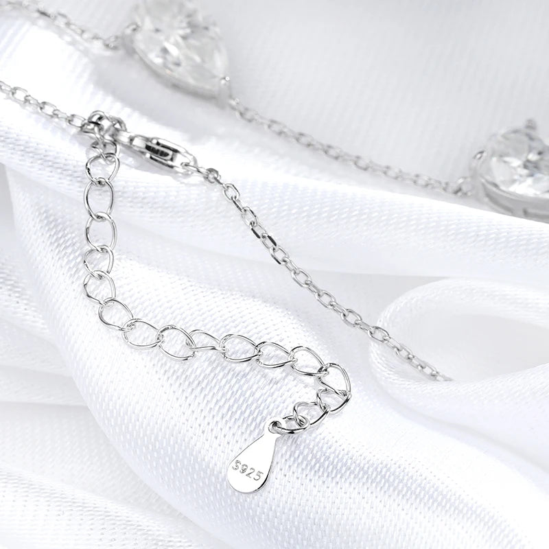 925 Sterling Silver Gradient Moissanite Pendant Necklace - Smyoue