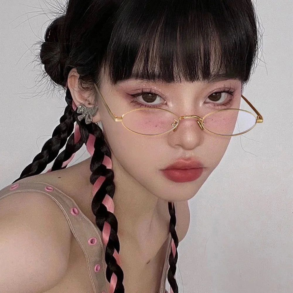 Small Oval Metal Glasses (Anti Blue)