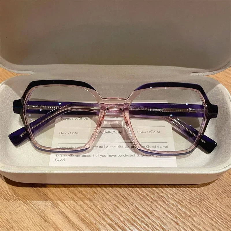Trendy Polygonal Anti Blue Reading Glasses