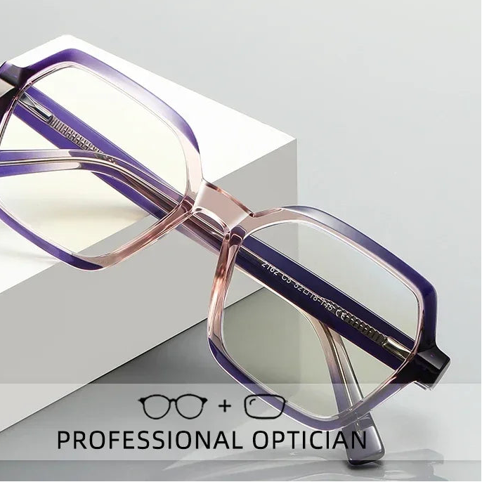 Trendy Polygonal Anti Blue Reading Glasses