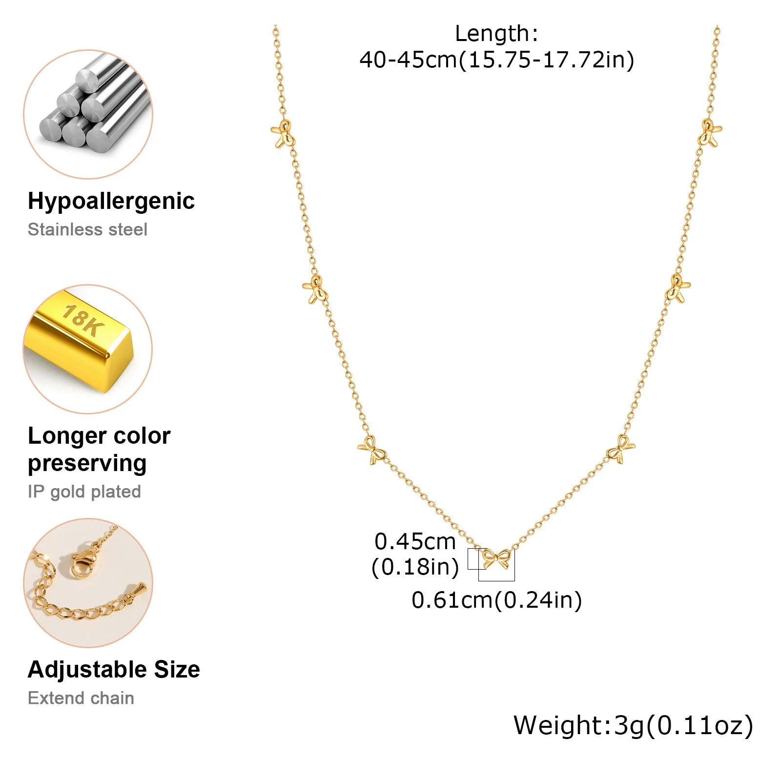 Stainless steel bow choker necklace, minimalist style.